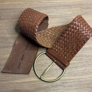 Miu Miu Brown Leather Woven Braided belt EUC